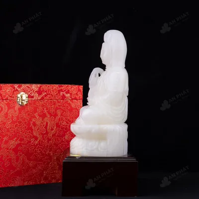 Tượng Quan Âm Bồ Tát Ngọc Onyx Trắng - 5,91kg - M2560591