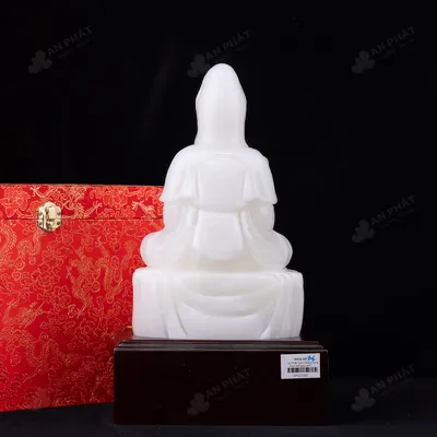Tượng Quan Âm Bồ Tát Ngọc Onyx Trắng - 5,91kg - M2560591