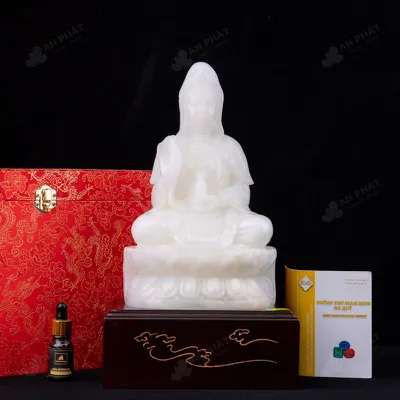 Tượng Quan Âm Bồ Tát Ngọc Onyx Trắng - 5,91kg - M2560591