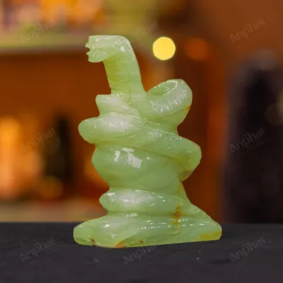 Tượng Rắn Đá Onyx Xanh - 12cm - M290105