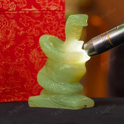 Tượng Rắn Đá Onyx Xanh - 12cm - M290105
