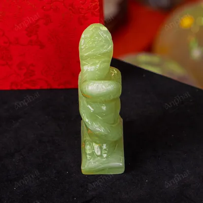 Tượng Rắn Đá Onyx Xanh - 12cm - M290105