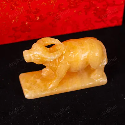 Tượng Trâu Đá Ngọc Hoàng Long - 10cm - M2850027
