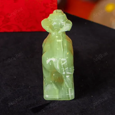 Tượng Trâu Đá Onyx Xanh - 12cm - M29010431