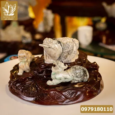 Thiềm Thừ Ngọc | Thiềm Thừ Ngọc Phỉ Thúy | Combo Thiềm Thừ (Cóc 3 Chân, Cóc Ngậm Tiền) Tỳ Hưu Tài Lộc Ngọc Jadeit - M1221