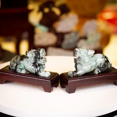 Cặp Tỳ Hưu Ngọc Phỉ Thúy (Ngọc Jadeite) Tự Nhiên Cao Cấp 2,3kg - M23502