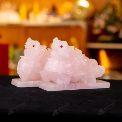 Cặp Tỳ Hưu Onyx Hồng 15cm - M293134
