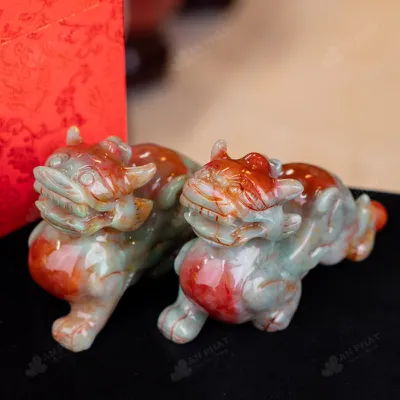 Cặp Tỳ Hưu Serpentine Huyết Ngọc - 15cm - M2858163