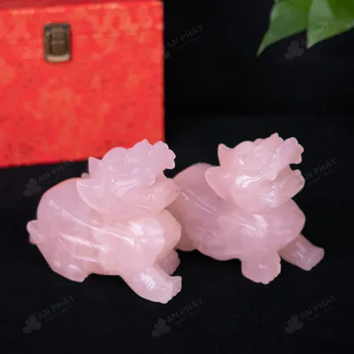 Cặp Tỳ Hưu Thạch Anh Hồng - 2,5kg - M070125