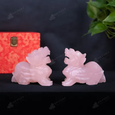 Cặp Tỳ Hưu Thạch Anh Hồng - 2,5kg - M070125