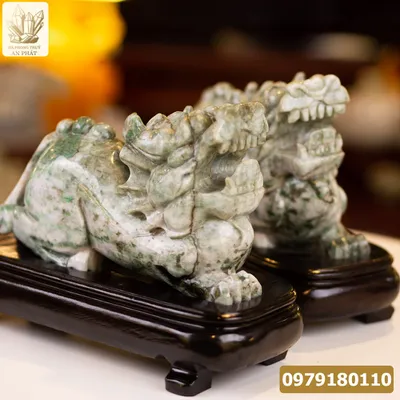 Cặp Tỳ Hưu Ngọc Phỉ Thúy (Ngọc Jadeite) Tự Nhiên Cao Cấp 10,8kg, 30cm - M2281