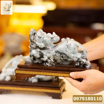 Cặp Tỳ Hưu Ngọc Phỉ Thúy (Ngọc Jadeite) Tự Nhiên Cao Cấp 5,4kg, 24cm - M2282