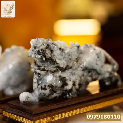 Cặp Tỳ Hưu Ngọc Phỉ Thúy (Ngọc Jadeite) Tự Nhiên Cao Cấp 5,4kg, 24cm - M2282