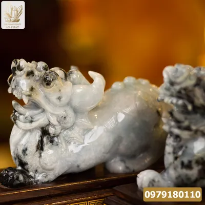 Cặp Tỳ Hưu Ngọc Phỉ Thúy (Ngọc Jadeite) Tự Nhiên Cao Cấp 5,4kg, 24cm - M2282