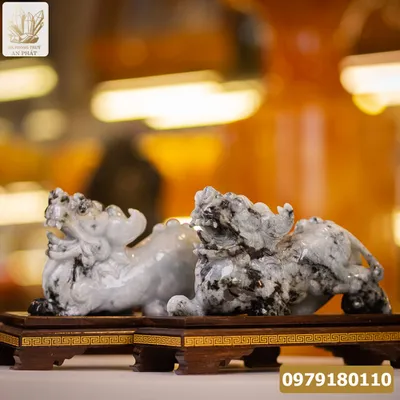 Cặp Tỳ Hưu Ngọc Phỉ Thúy (Ngọc Jadeite) Tự Nhiên Cao Cấp 5,4kg, 24cm - M2282