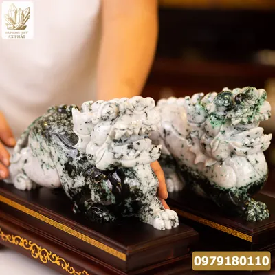 Cặp Tỳ Hưu Ngọc Phỉ Thúy (Ngọc Jadeite) Tự Nhiên Cao Cấp 12,3kg, 29cm - M2317