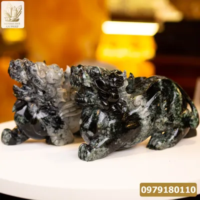 Cặp Tỳ Hưu Ngọc Phỉ Thúy (Ngọc Jadeite) Tự Nhiên Cao Cấp 16kg 32cm - M2319