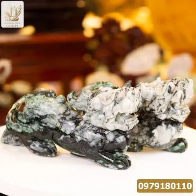 Cặp Tỳ Hưu Ngọc Phỉ Thúy (Ngọc Jadeite) Tự Nhiên Cao Cấp 15,6kg, 35cm - M2318