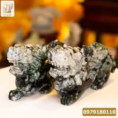 Cặp Tỳ Hưu Ngọc Phỉ Thúy (Ngọc Jadeite) Tự Nhiên Cao Cấp 15,6kg, 35cm - M2318