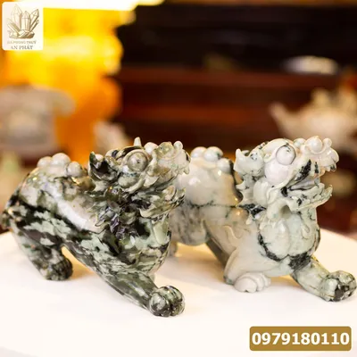 Cặp Tỳ Hưu Ngọc Phỉ Thúy (Ngọc Jadeite) Tự Nhiên Cao Cấp 16kg, 35cm - M2318