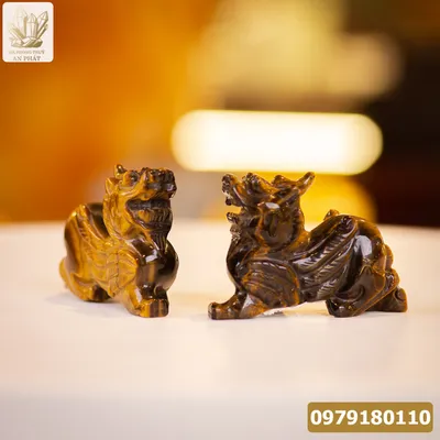 Cặp Tỳ Hưu Thạch Anh Mắt Hổ 10cm - M0699