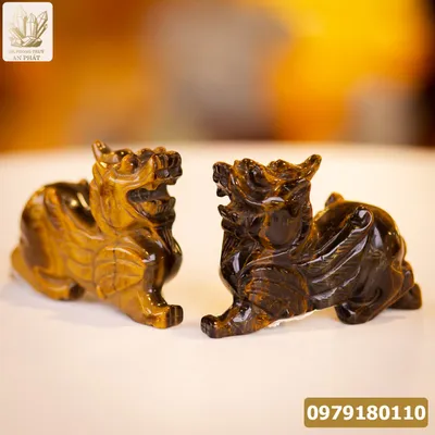 Cặp Tỳ Hưu Thạch Anh Mắt Hổ 10cm - M0699