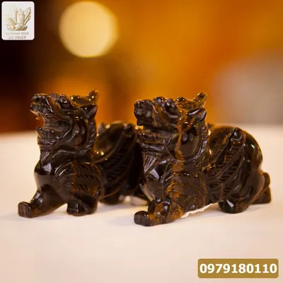 Cặp Tỳ Hưu Thạch Anh Mắt Hổ 10cm - M0699