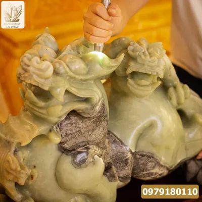 Cặp Tỳ Hưu Ngọc Serpentine Cổ Siêu Khủng - M1405
