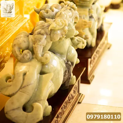 Cặp Tỳ Hưu Ngọc Serpentine Cổ Siêu Khủng - M1405