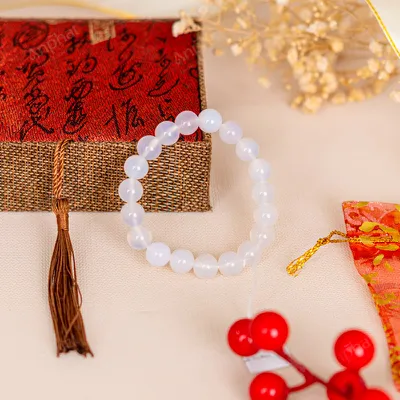 Vòng Tay Mã Não Trắng 1A 10 Ly 079-0341A-10