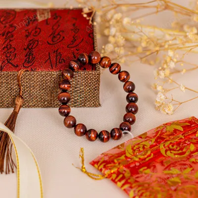 Vòng Tay Mắt Hổ Đỏ 3A 10 Ly 079-0403A-10