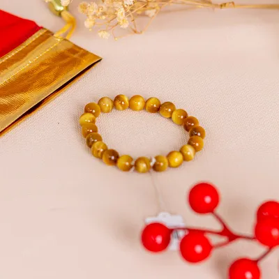 Vòng Tay Mắt Hổ Vàng Sáng 2A 8 Ly 079-0422A-8