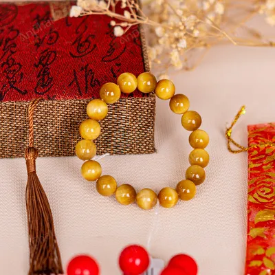 Vòng Tay Mắt Hổ Vàng Sáng 2A 10 Ly 079-0422A-10