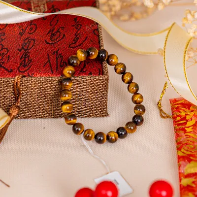 Vòng Tay Mắt Hổ Vàng Nâu 4A 8 Ly 079-0414A-8