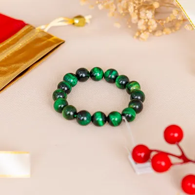 Vòng Tay Mắt Hổ Xanh Lá 1A 12 Ly 079-0441A-12