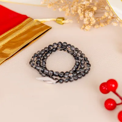 Vòng Tay Thạch Anh Tóc Đen 1A Loại Cuốn 3 Vòng 6,5 Ly 080-0811A-6.5