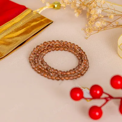 Vòng Tay Thạch Anh Tóc Đỏ 1A Loại Cuốn 3 Vòng 5 Ly 080-0821A-5