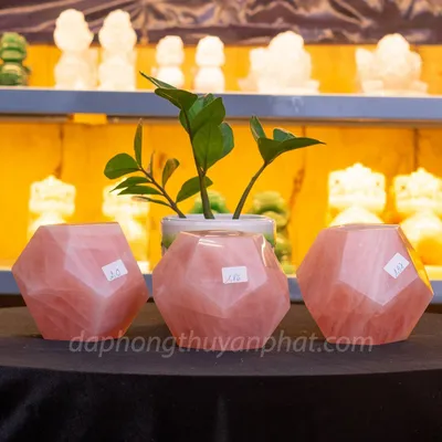 Quả Cầu 12 Mặt, Quả Cầu Đa Giác Thạch Anh Hồng - M1898