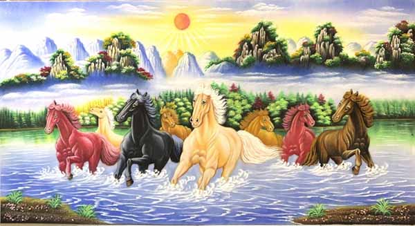 Tranh mã đáo trên đồng cỏ hay trên sông nước mang ý nghĩa khác nhau