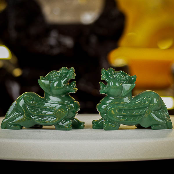 tỳ hưu đá thạch anh xanh