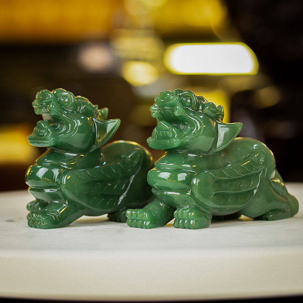 tỳ hưu đá thạch anh xanh