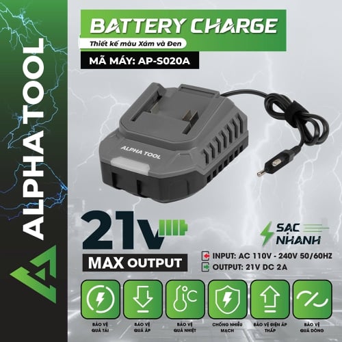 Sạc pin 21V Alpha Tool AP-S020A
