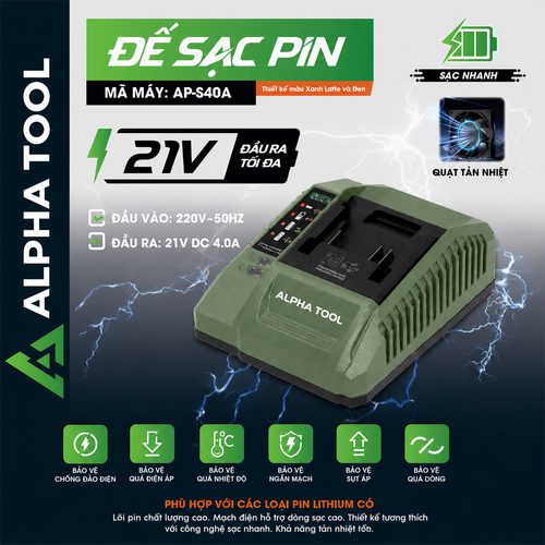 ĐẾ SẠC PIN ALPHA TOOL AP-S40A