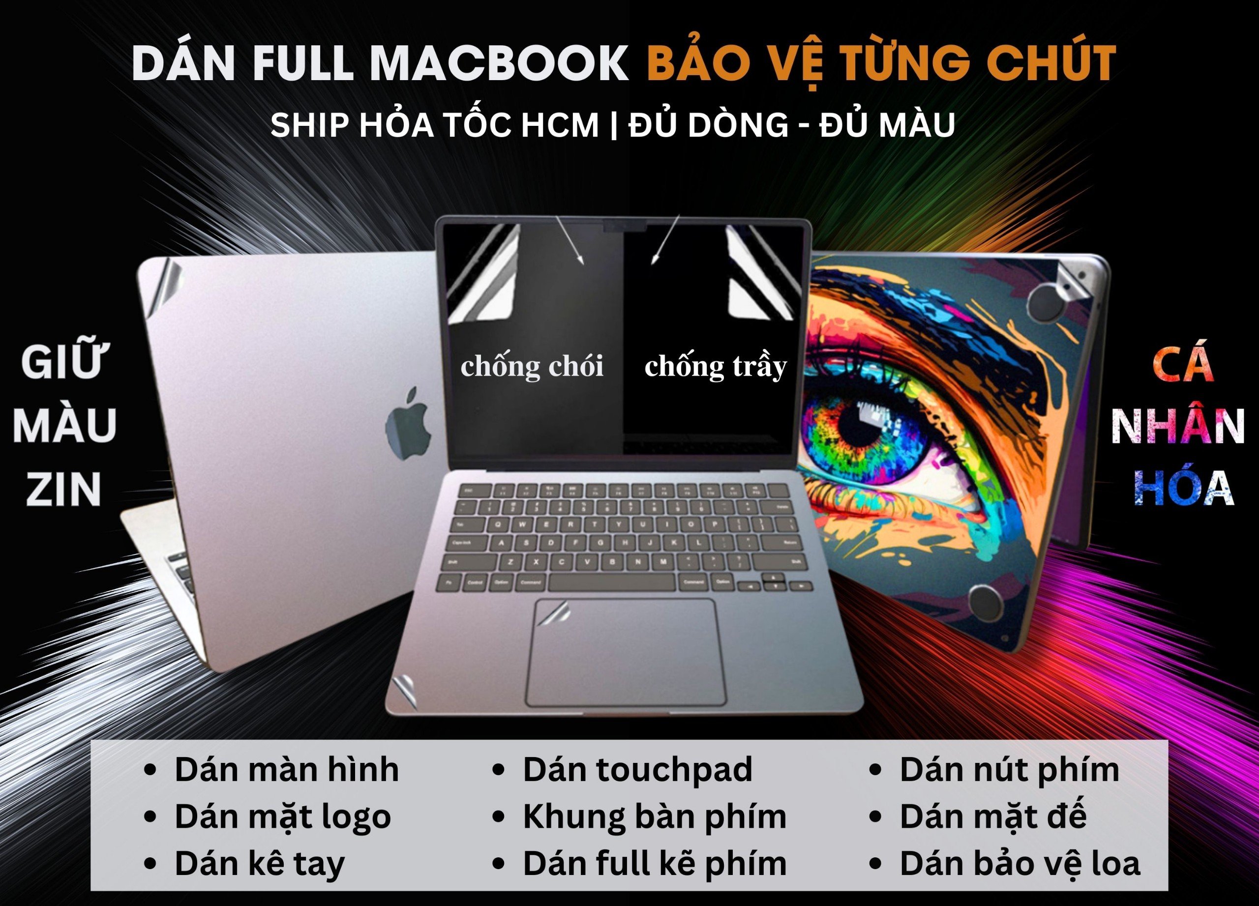 Combo dán full macbook pro