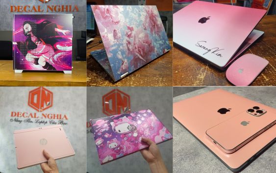 Decal Nghĩa dán laptop màu hồng tất cả dòng máy