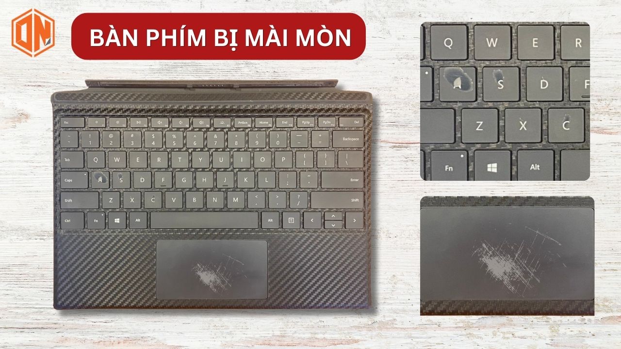 Bàn phím laptop bị tróc sơn, mài mòn xấu xí