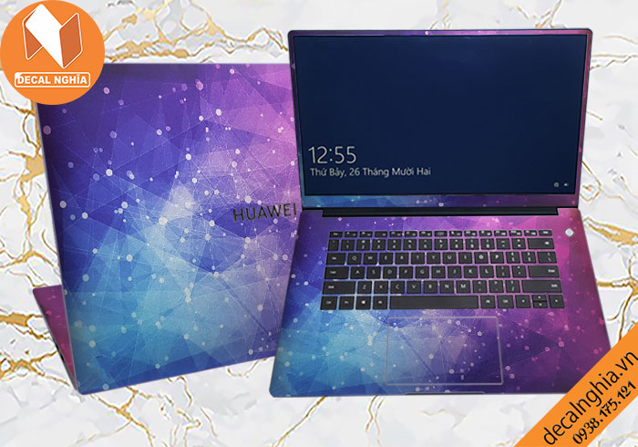 Aluminum skin dán laptop Huawei Matebook được in với công nghệ Lazer Aluminum skin dán laptop Huawei Matebook được in với công nghệ Lazer