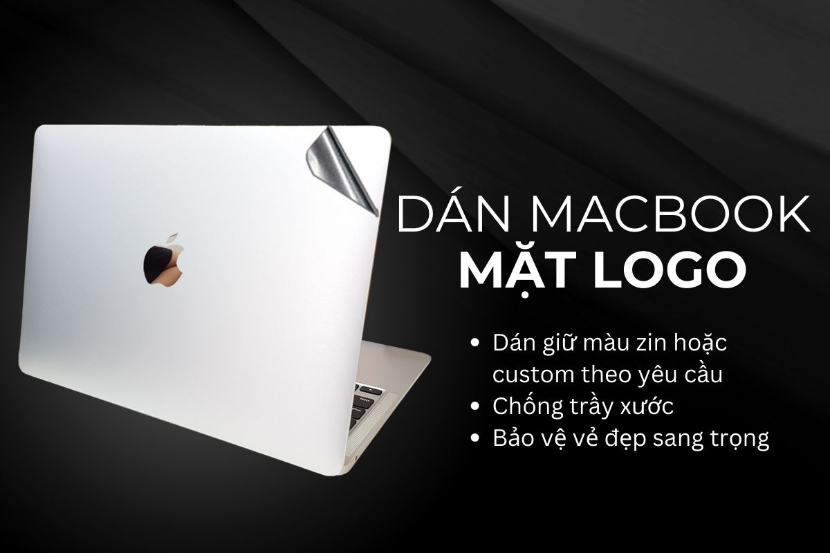 dán macbook air mặt logo