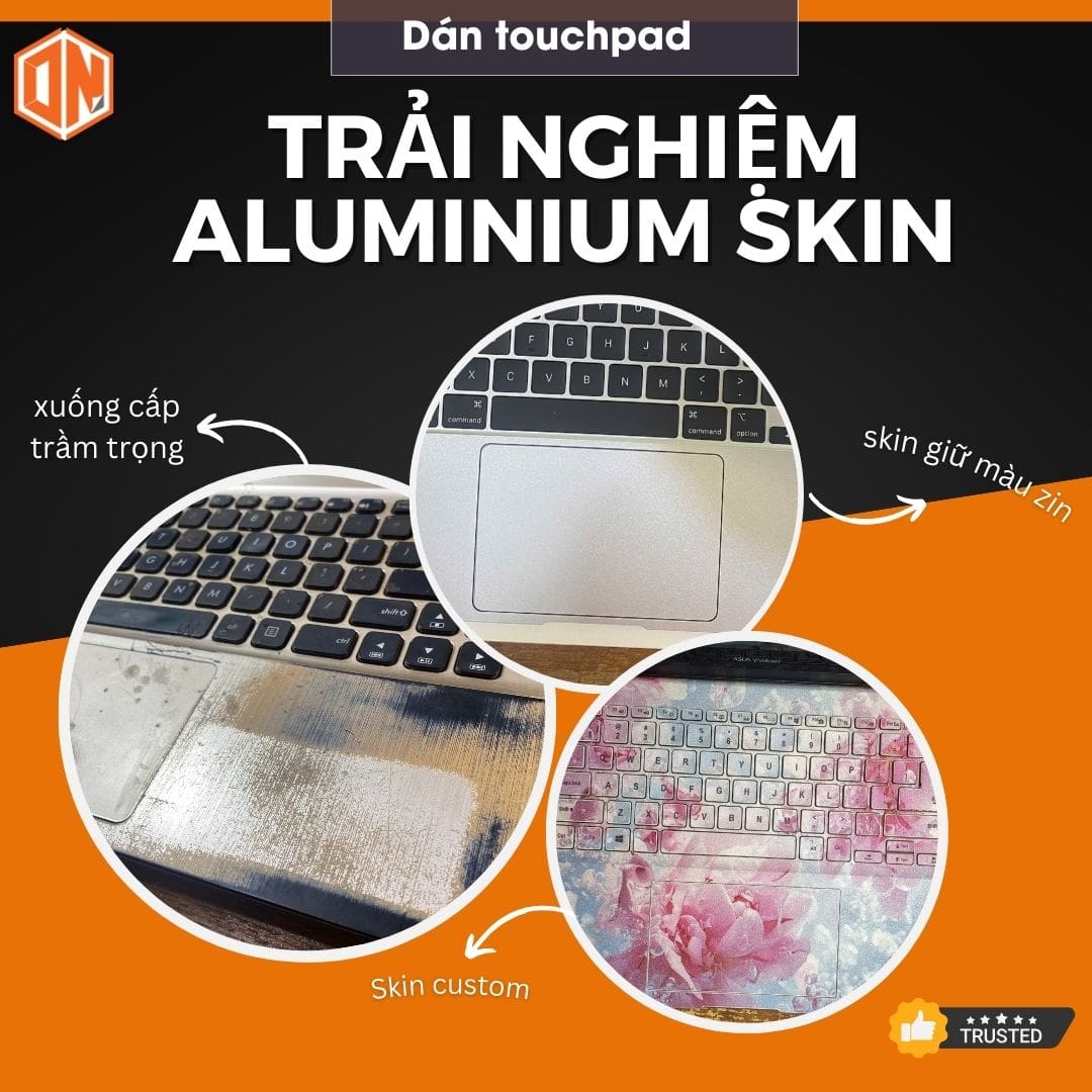 Dán touchpad aluminium skin