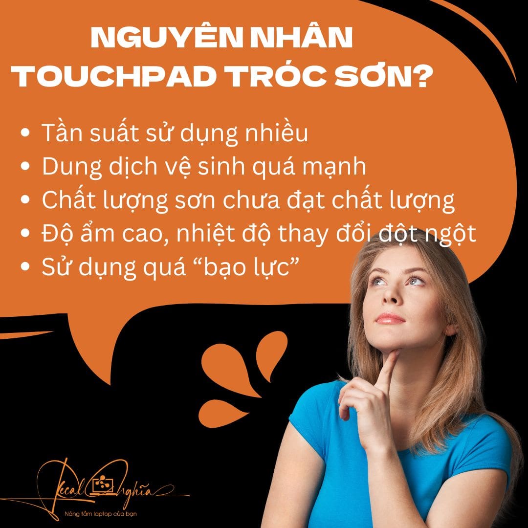 Nguyên nhân touchpad tróc sơn
